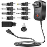 [Ters Kutup] 30W Evrensel AC Adaptör, SoulBay Çok Voltaj Anahtarlama Güç Kaynağı, 9 Adaptör Uçlu, 3V 4,5V 5V 6V 7,5V 9V 12V Ev Elektroniği, 2000mA 2A Çıkış Maks
