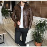 Terzi Adem %100 Orjinal Kuzu Deri Mont Ceket Taba T6319 - XL