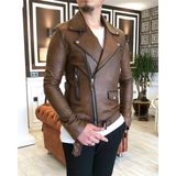 Terzi Adem Altun %100 orjinal kuzu derisi kuzey mont ceket Taba T5013 - XL