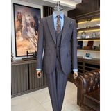 Terzi Adem Altun Italyan Stil Ceket Yelek Pantolon Erkek Takım Elbise Bordo T11122 - 46