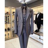 Terzi Adem Altun İtalyan stil ceket yelek pantolon erkek takım elbise kahverengi T11120 - 46