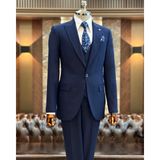 Terzi Adem Altun Italyan Stil Ceket Yelek Pantolon Takım Elbise Lacivert T12021 - 46