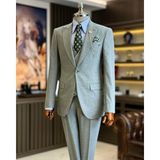 Terzi Adem Altun İtalyan stil ceket yelek pantolon takım elbise yeşil T12560 - 48