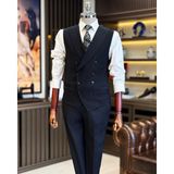 Terzi Adem Altun Italyan Stil Erkek Yelek Pantolon Takım Elbise Siyah T12200 - 48