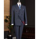 Terzi Adem Altun Italyan Stil Lacivert Kruvaze Ceket Pantolon Takım Elbise Erkek 46 Beden Slim Fit Model T14021