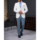 Terzi Adem Altun Italyan Stil Slim Fit Beyaz Takım Elbise Erkek Cinsiyetli T13930 Şık Tasarım - 50