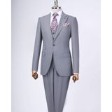 Terzi Adem Altun Italyan Stil Slim Fit Ceket Yelek Pantolon Takım Elbise Antrasit Erkek 48 Beden T11486