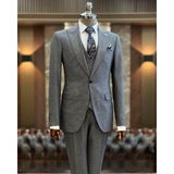 Terzi Adem Altun Italyan Stil Slim Fit Ceket Yelek Pantolon Takım Elbise Vizon T9951 - 48