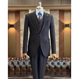 Terzi Adem Altun Italyan Stil Slim Fit Erkek Ceket Yelek Pantolon Takım Elbise Kahverengi T10784 - 46