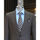 Terzi Adem Altun Italyan Stil Slim Fit Erkek Ceket Yelek Pantolon Takım Elbise Kahverengi T11021 - 48