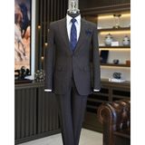 Terzi Adem Altun Italyan Stil Slim Fit Erkek Ceket Yelek Pantolon Takım Elbise Kahverengi T11022 - 48