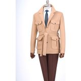 Terzi Adem Altun İtalyan stil slim fit kaşe spor mont erkek camel T13551 - 52