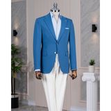 Terzi Adem Altun Italyan Stil Slim Fit Kombin Takım Elbise Mavi Erkek Cinsiyet 48 Beden T13928