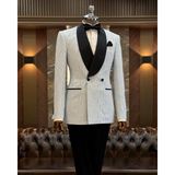Terzi Adem Altun Italyan Stil Slim Fit Şal Yaka Kruvaze Ceket Pantolon Damatlık Set Mavi T12027 - 54