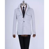 Terzi Adem Altun İtalyan stil slim fit spor mont erkek gri T13480 - 54