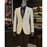 Terzi Adem Altun Italyan Stil Slim Fit Torba Cep Erkek Ceket Bej T12240 - 50