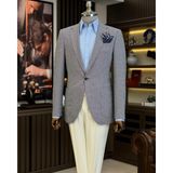 Terzi Adem Altun İtalyan stil slim fit torba cep erkek ceket siyah T12229 - 46