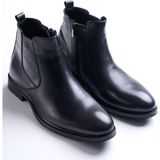 Terzi Adem Altun Naturel Deri Kışlık Erkek Bot Ayakkabı Siyah T13320