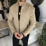 Terzi Adem Italyan Stil Slim Fit Mevsimlik Erkek Süet Mont Bej T9172 - XL