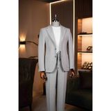 Terzi Ayhan Jagır Takım Elbise Açık Gri - Slim Fit Kalıp - 48