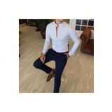 TerziAdemAltun Italyan Kesim Slim Fit Erkek Hakim Yaka Gömlek Buz Mavisi T4796