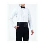 TerziAdemAltun İtalyan stil slim fit ata yaka pliseli erkek gömlek beyaz T14222