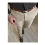 TerziAdemAltun Italyan Stil Slim Fit Erkek Kumaş Pantolon Açık Camel T4678