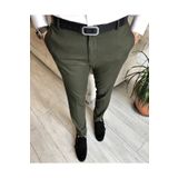 TerziAdemAltun Italyan Stil Slim Fit Erkek Kumaş Pantolon Yeşil T6533