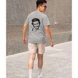 Terzili Giyin Che Guevara Baskılı Oversize Tişört – Pamuk - Gri