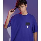 Terzili Giyin Drip Panda Baskılı Oversize Erkek Tişört - Lacivert