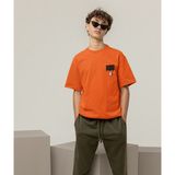 Terzili Giyin Drip Panda Baskılı Oversize Erkek Tişört - Turuncu - 2XL
