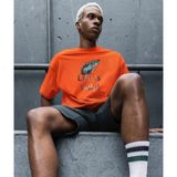 Terzili Giyin Life Is Holy Baskılı Oversize Erkek Tişört – Kutsal Yaşam Tasarımı - Turuncu - XL