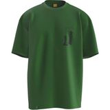 Terzili Giyin Piyon Şah Baskılı Unisex Oversize Tişört - Haki - M