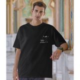 Terzili Giyin Seninle Kahve Içmeye Geliyorum Baskılı Oversize Tişört - Siyah - 2XL