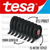 TESA 19 mm x15 m Siyah-8 Adet Tüylü Bez Bant