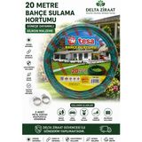 Tesa 20 Metre Bahçe Sulama Hortumu Güneşe Dayanıklı Silikon Hortum 2 Adet Metal Kelepçe