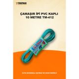 Tesa Çamaşır İpi PVC Kaplı 10 Metre TM-412 | Suya Dayanıklı, Kaymaz ve Uzun Ömürlü