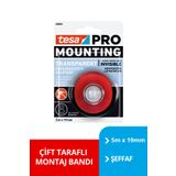 Tesa Çift Taraflı Şeffaf Montaj Bandı, 5m X 19mm