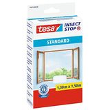 tesa Insect Stop standart pencere sinekliği, kesilebilir, delmeden sivrisinek koruması, 1 x beyaz sineklik, 130 cm x 150 cm, 5,6 m uzunluk