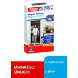 Tesa Mıknatıslı Kapı Sineklik Siyah 0,9m x 2,1m Yırtılmaya Dayanıklı Modern Malzeme