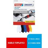 Tesa On & Off Cırt Bant Kablo Toplayıcı Kablo Organizer 12 mm x 20 cm 5 Renk