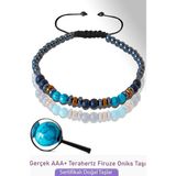 Tesbih Atölyesi Sertifikalı Aaa+ Gerçek Terahertz - Firuze Taşı Bileklik - Ayarlamalı - Standart - Renkli