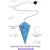 Tesbih Atölyesi Sertifikalı Firuze Taşı Pandül Sarkaç Hem Pandül - Hem Kolye
