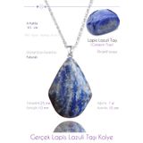 Tesbih Atölyesi Sertifikalı Gerçek Piramit Model Lapis Lazuli Taşı Kolye