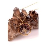 Tesbih Atölyesi Sertifikalı Gold Lal Garnet Hayat Ağacı Kolye