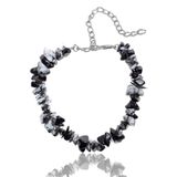 Tesbih Atölyesi Sertifikalı Karlı Obsidyen Kırık Doğal Taşlı Bileklik 1.kalite (MEKSİKA)