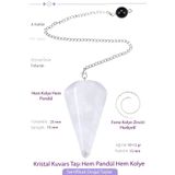 Tesbih Atölyesi Sertifikalı Kristal Kuvars Taşı Pandül Sarkaç Hem Pandül - Hem Kolye