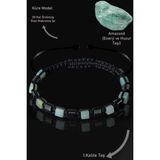 Tesbih Atölyesi Sertifikalı Küp Model Terahertz - Amazonit Taşı Bileklik - Ayarlamalı - Standart - Renkli