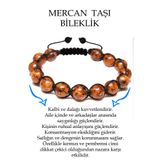 Tesbih Atölyesi Sertifikalı Mercan Taşı Bileklik - Makrome