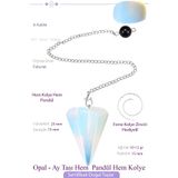 Tesbih Atölyesi Sertifikalı Opal - Ay Taşı Pandül Sarkaç Hem Pandül - Hem Kolye